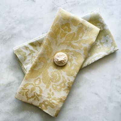 Lido Floral Paisley Linen Italian Guest Towels