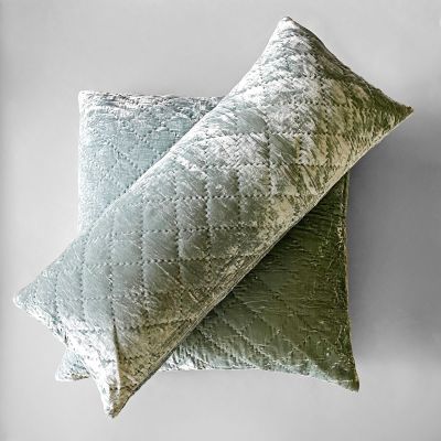 Anichini Pho Handmade Slate Grey Silk Velvet Pillows