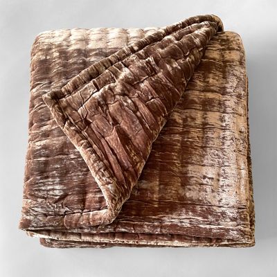 Anichini Pho Silk Velvet Quilts And Bed Throws In Bronze
