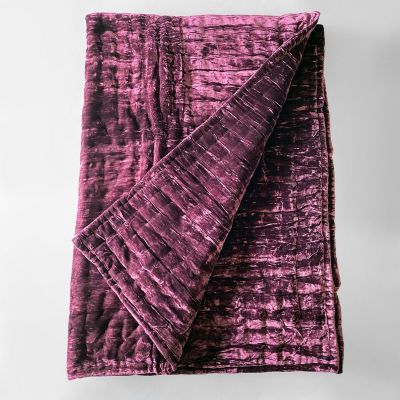 Anichini Pho Silk Velvet Quilts And Bed Throws In Midnight Purple