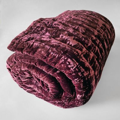 Anichini Pho Silk Velvet Quilts And Bed Throws In Midnight Purple