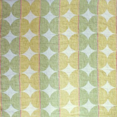 Anichini Contorno Lightweight Linen Modern Circular Pattern Quilts In Olive Green