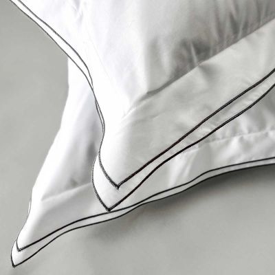 Esme Percale Pillow Shams With A Double French Flange, Made Of Earth Friendly GOTS Certified Cotton