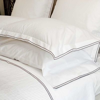 Esme Percale Bottom Sheets With A Double French Flange, Made Of Earth Friendly GOTS Certified Cotton