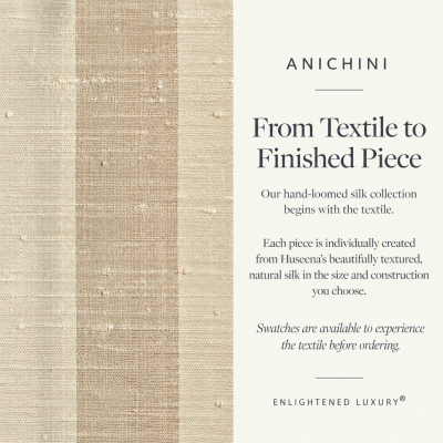 Huseena hand loomed natural silk bedding - from textile to finished piece