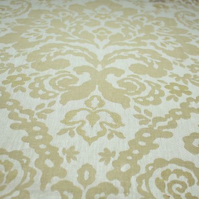 Anichini Lido Linen Jacquard Fabric By The Yard In Khaki White Reverse