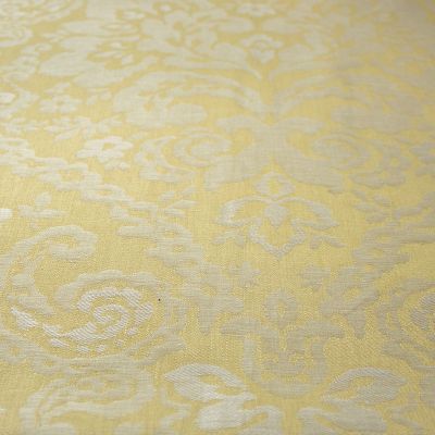 Anichini Lido Linen Jacquard Fabric By The Yard In Pale Gold Ivory Reverse