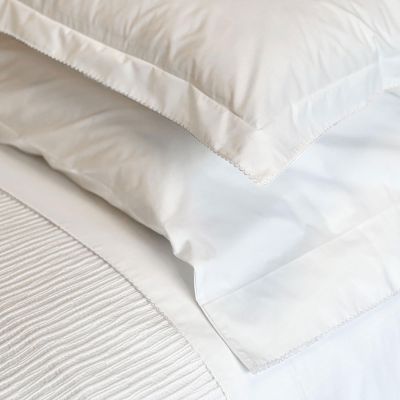 Lucia Luxury Organic Percale Sheet Sets With A Scalloped Embroidered Edge