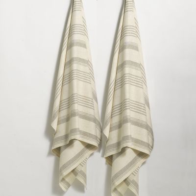 Olga Striped Flatweave Linen Bath Sheets