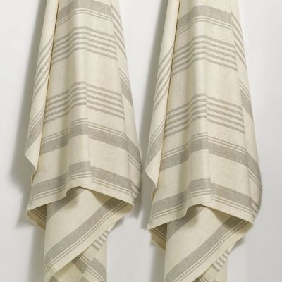Olga Striped Flatweave Linen Bath Towels
