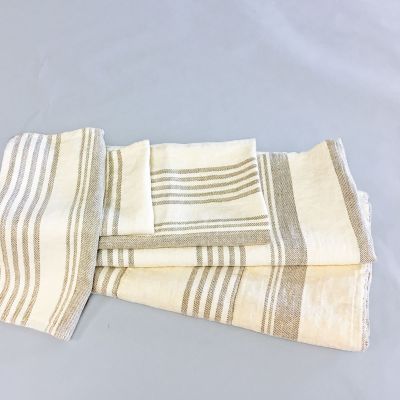 Anichini Olga Striped Flatweave Linen Bath Sheets