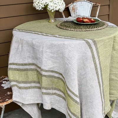 Patch Rustic Linen Striped Tablecloths