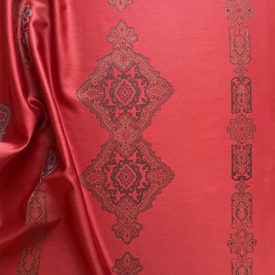 Anichini Persia Jacquard Medallion Fabric By The Yard In Blood Red
