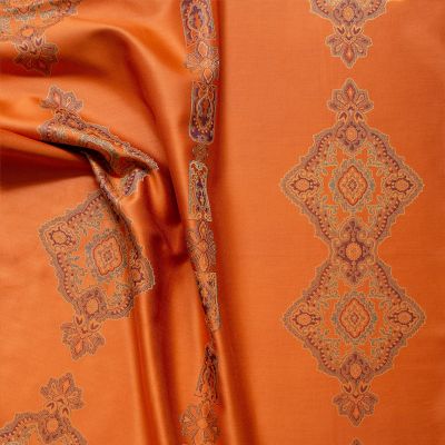 Anichini Persia Jacquard Medallion Fabric By The Yard In Orange