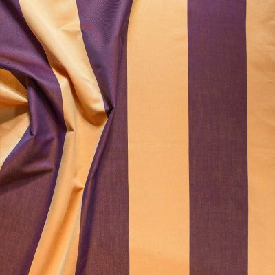 Anichini Persia Wide Stripe Jacquard Fabric By The Yard In Orange Reverse