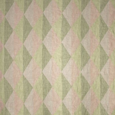 Anichini Puzzle Lightweight Linen Diamond Pattern Quilts In Pink / Green