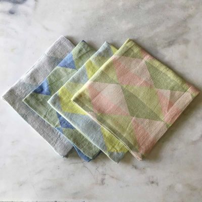 Anichini Puzzle Diamond Pattern Linen Tablecloths