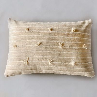 Sijua hand loomed natural silk with repeating ribbed texture