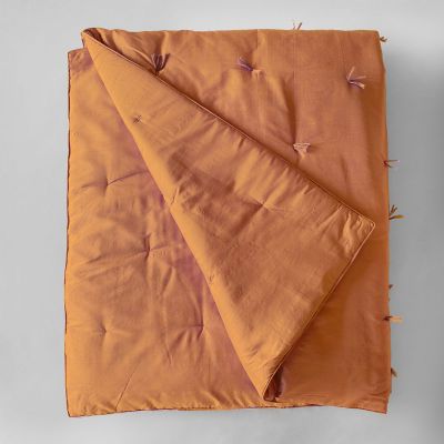 Anichini Sitara Silk Quilts In Deep Caramel