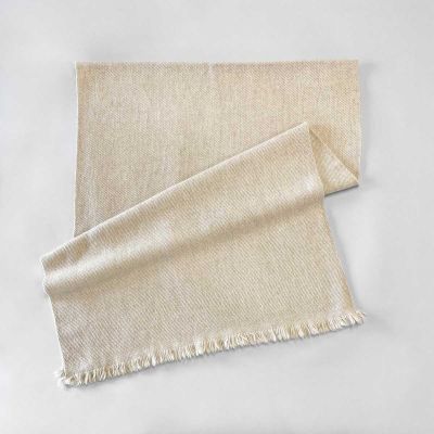 Tashi Hand Loomed 100% Yak Wool Stoles In Natural White