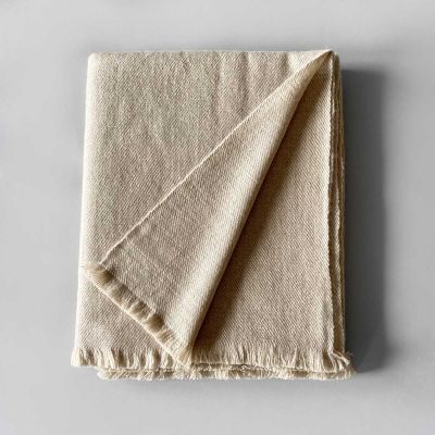 Tashi Hand Loomed 100% Yak Wool Throws In Natural White