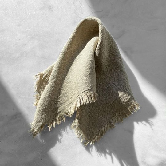 Natte Rustic Herringbone Weave Linen Bath Towels