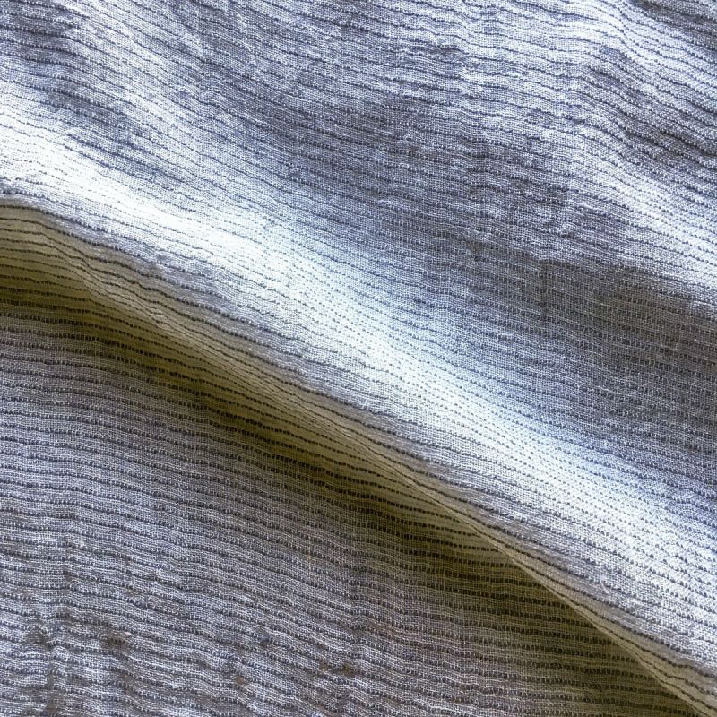 Abril Sheer Pinstripe Linen Fabric In Light Grey