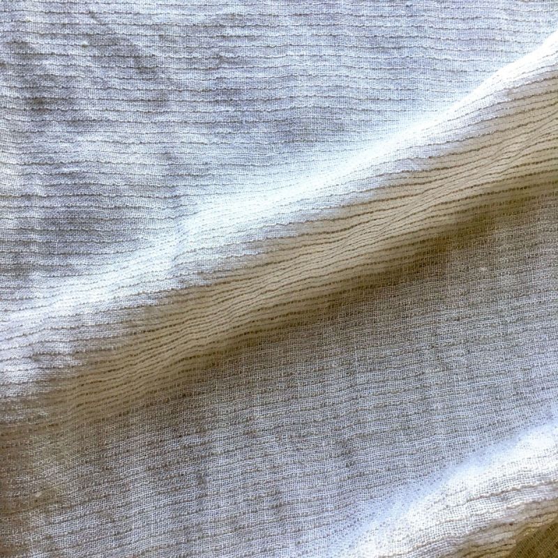 Abril Sheer Pinstripe Linen Fabric In Natural