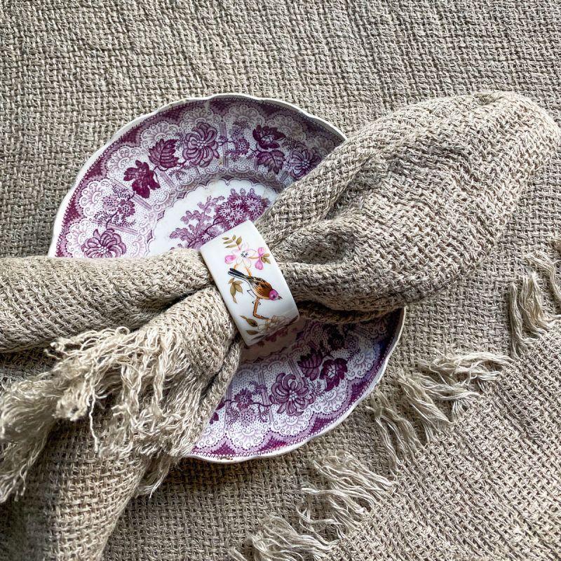 Aida Rustic Open Weave Natural Linen Table Linens