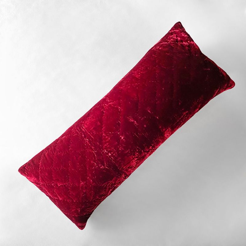 Anichini Pho Handmade Midnight Red Silk Velvet Pillows
