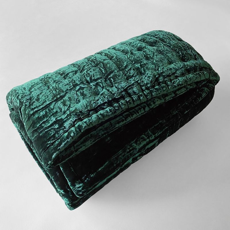 Anichini Pho Silk Velvet Quilts And Bed Throws In Midnight Green