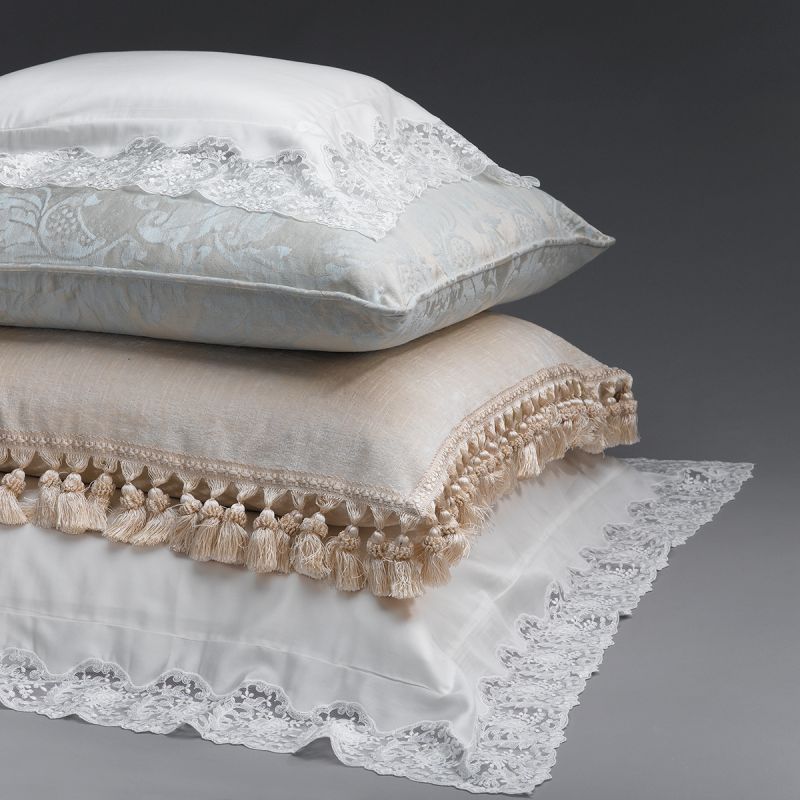 ANICHINI Vivica Pillowcases Shams Luxury Italian Lace Sheeting