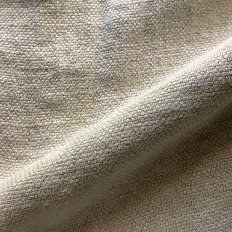 Anichini Yutes Collection Barroco Solid Basket Weave Linen Fabric In Deep Ivory