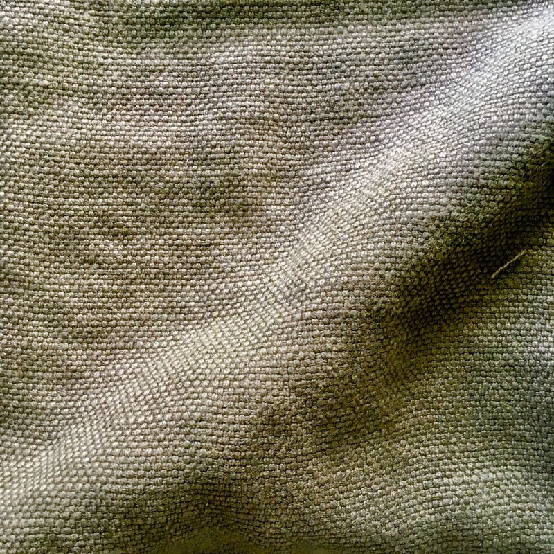Anichini Yutes Collection Barroco Solid Basket Weave Linen Fabric In Sage