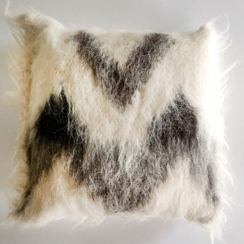 Anichini Zig Zag Handmade Brushed Wool Pillows