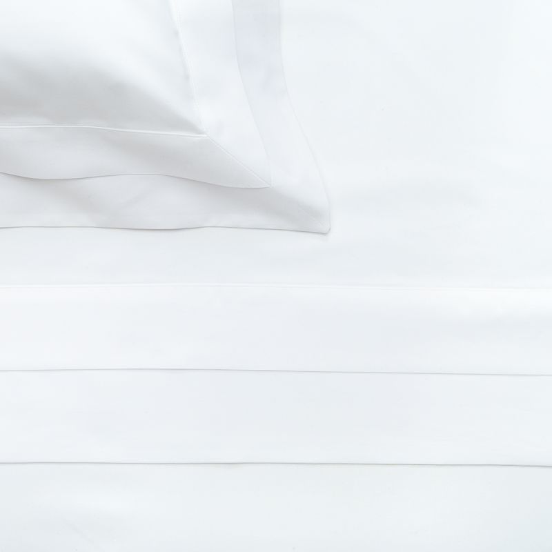 Anichini Catherine Luxury Italian Percale Duvet Covers with a double French flange, in White