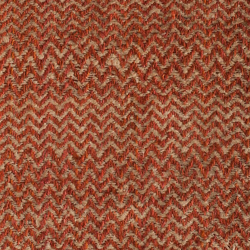 Chevron Hand Loomed Silk In Terra Cotta