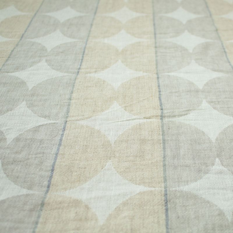 Anichini Yutes Collection Contorno Linen Fabric In 04 Neutral Right Side