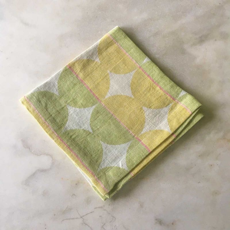Anichini Contorno Modern Linen Napkins In Olive Green