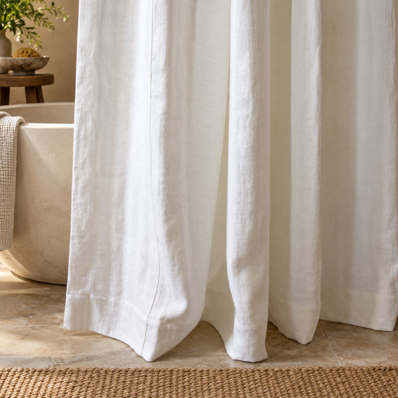 Anichini Donatas Flatweave Linen Shower Curtains