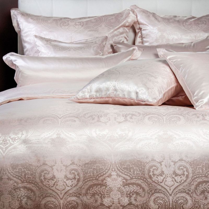 Ela Rose Pink Silk Paisley Mulberry Silk Sheets