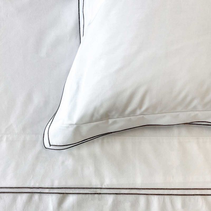 Esme Percale Bottom Sheets With A Double French Flange, Made Of Earth Friendly GOTS Certified Cotton