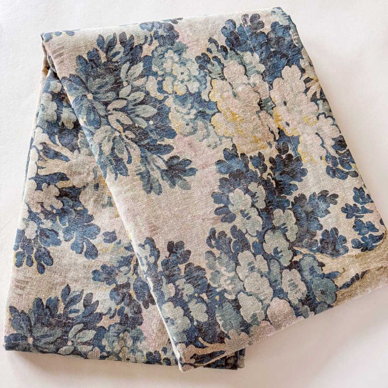 Forest Printed Linen Coverlets & Shams In Blue