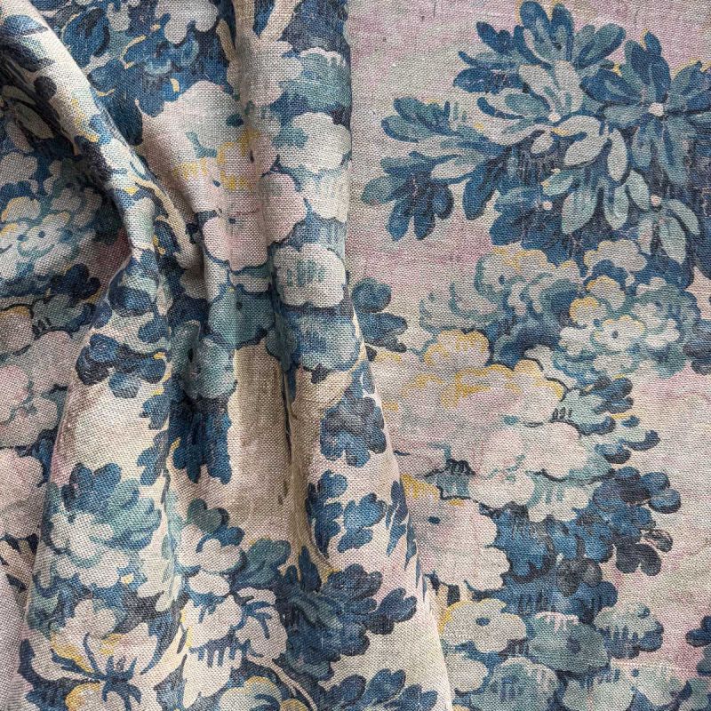 Forest Ocean Blue Linen Coverlets