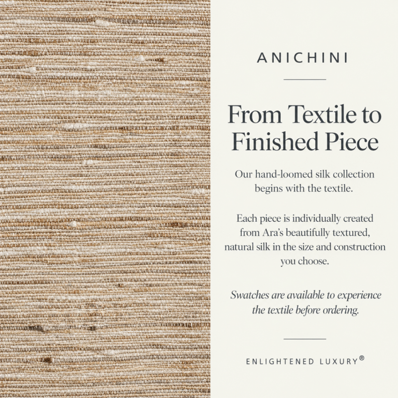 Ara hand loomed natural silk bedding - from textile to finished piece