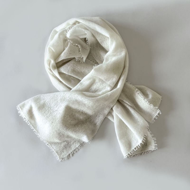 Jampo Hand Felted Cashmere Scarves In White