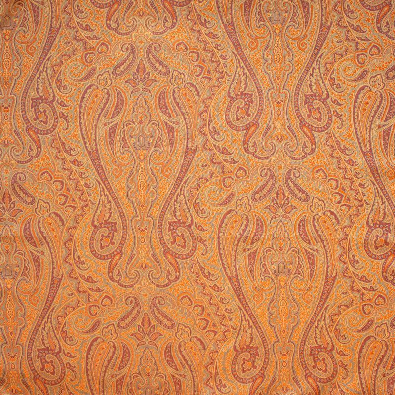 Anichini Kashmir Paisley Italian Jacquard Fabric In Orange Reverse