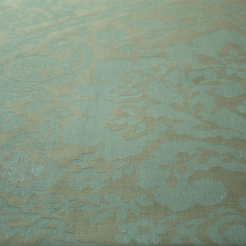 Anichini Lido Linen Jacquard Fabric By The Yard In Aqua Ecru