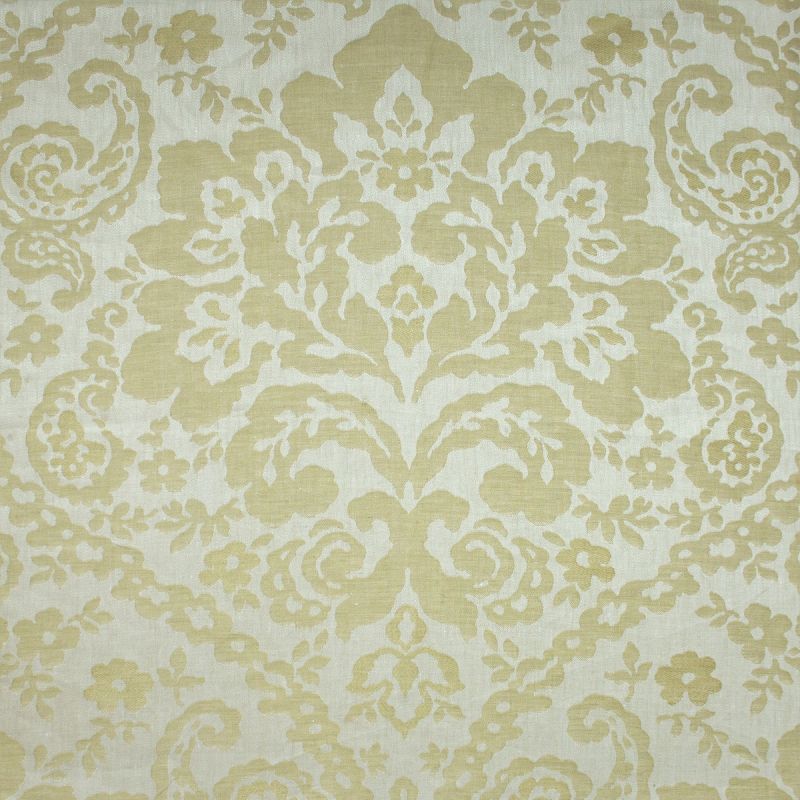 Anichini Lido Linen Jacquard Fabric By The Yard In Khaki White Reverse