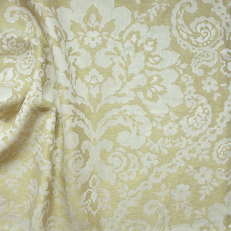 Anichini Lido Linen Jacquard Fabric By The Yard In Khaki White